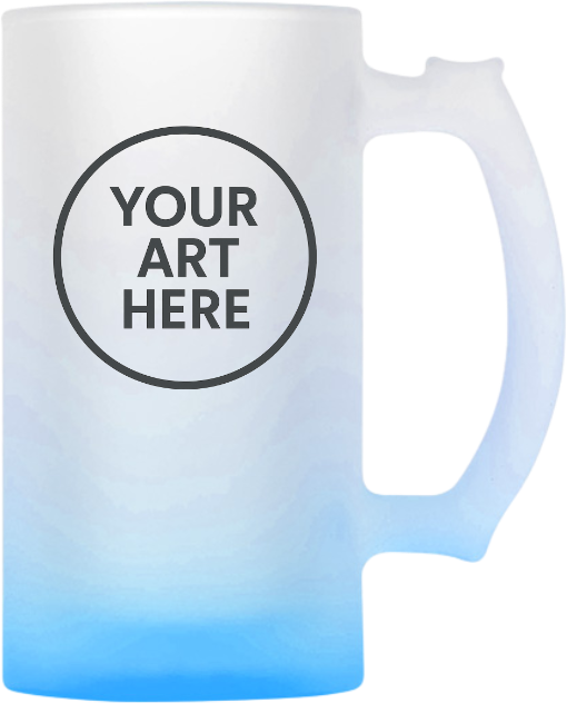 Custom Frosted Glass Beer Mugs Personalized 16oz