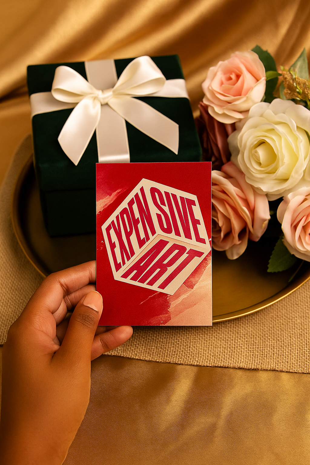 Expensive Art - Bold Statement Art Crimson & Cream Edition