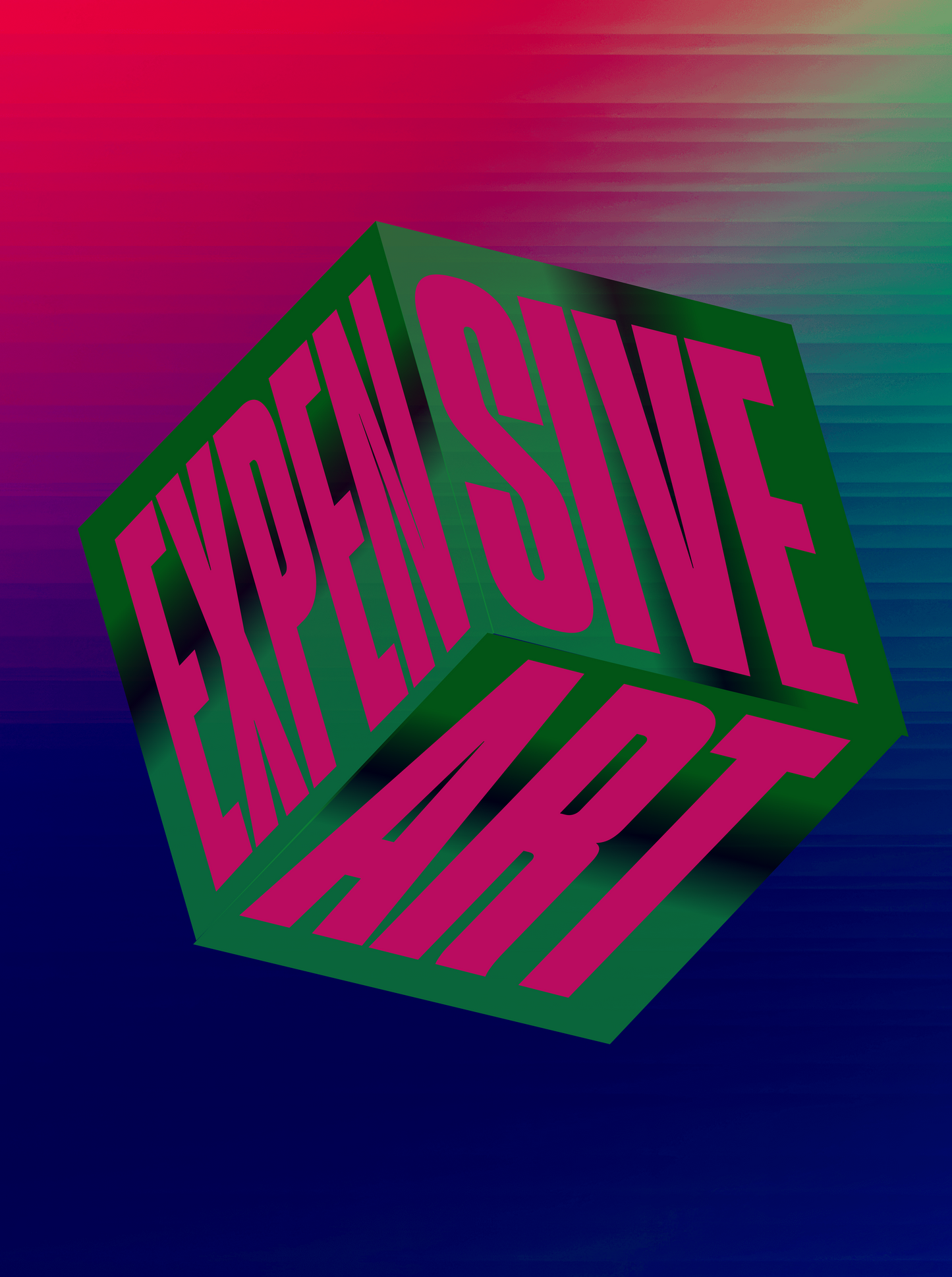 Framed Greetings Expensive Art - Bold Statement Poster Wall Art (Pink & Green Edition)