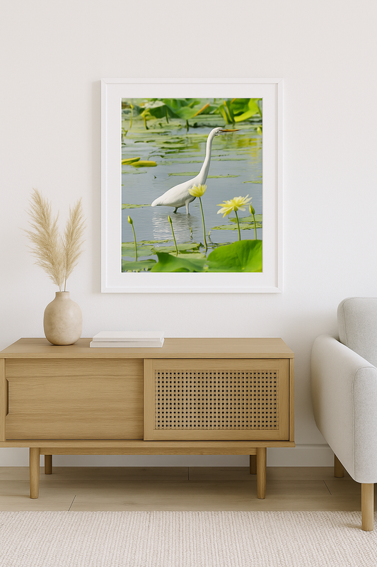 Grace in the Garden – Great White Egret