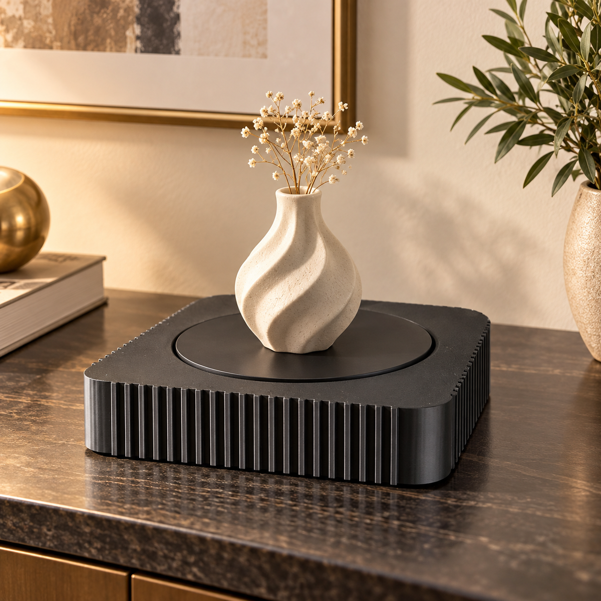 Decorative Rotating Art Display Turntable with Remote