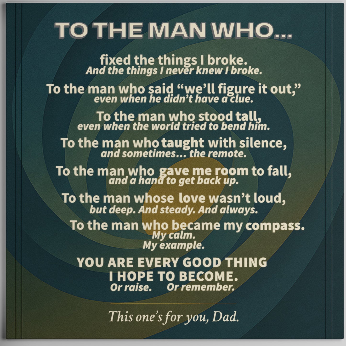 The Man Who… Tribute Print