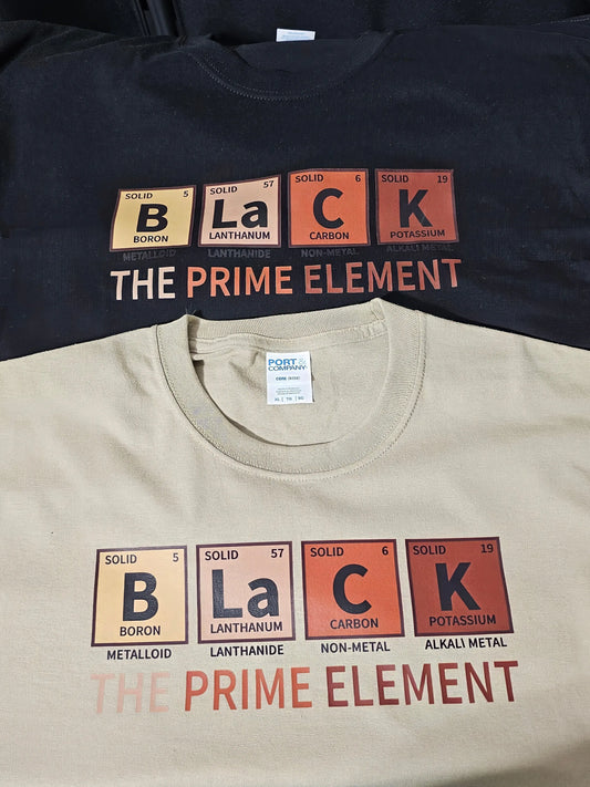 Black The Prime Element T-Shirt - Framed Greetings