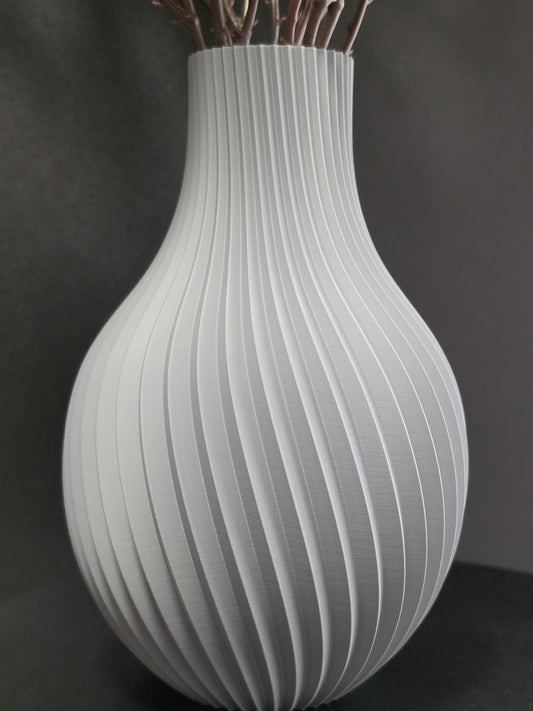 Matte Gray Sculptural Vase — 8" Modern Decorative Vase
