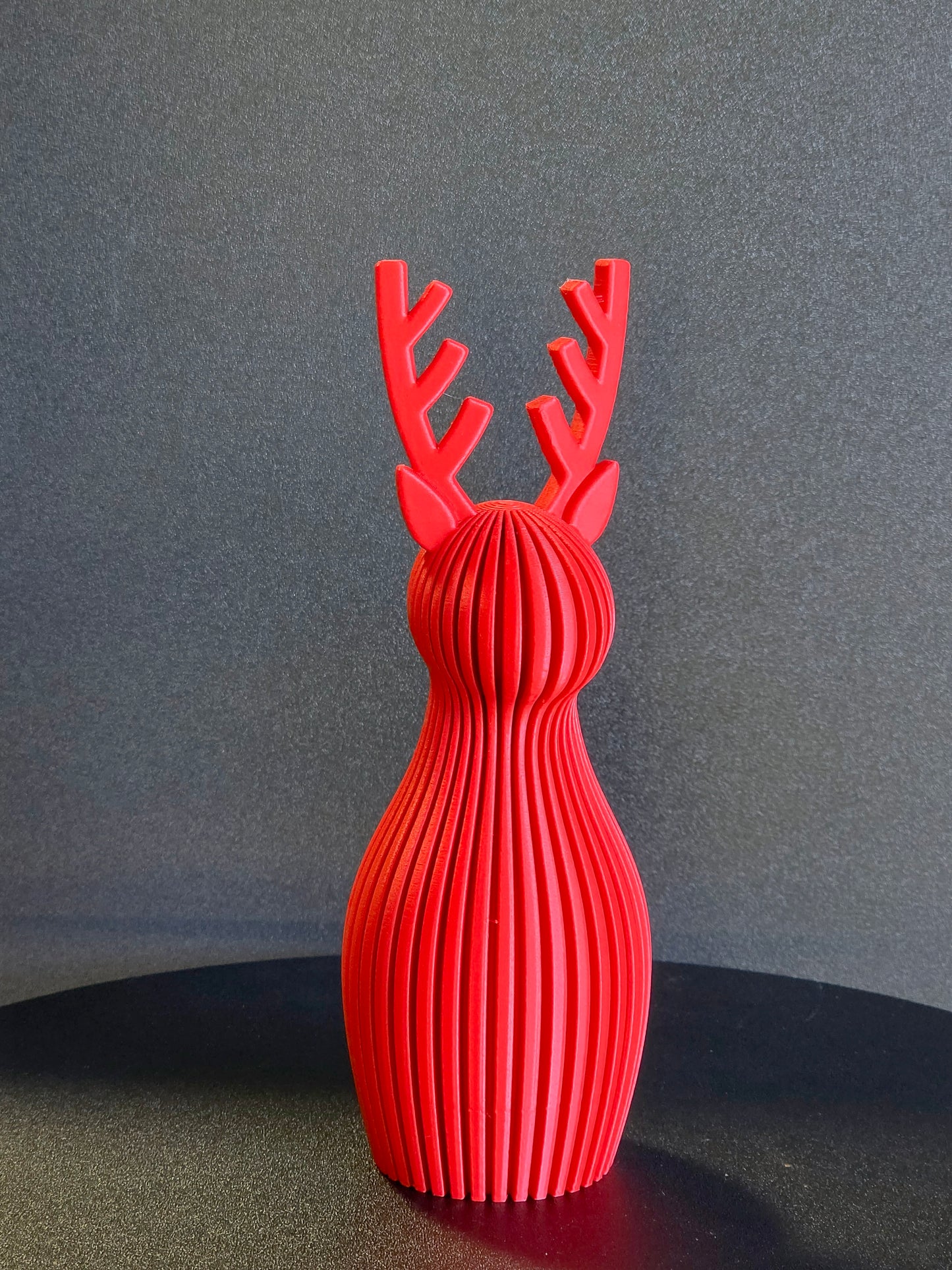 Japandi Ribbed Reindeer — 7" Holiday Decorative Accent