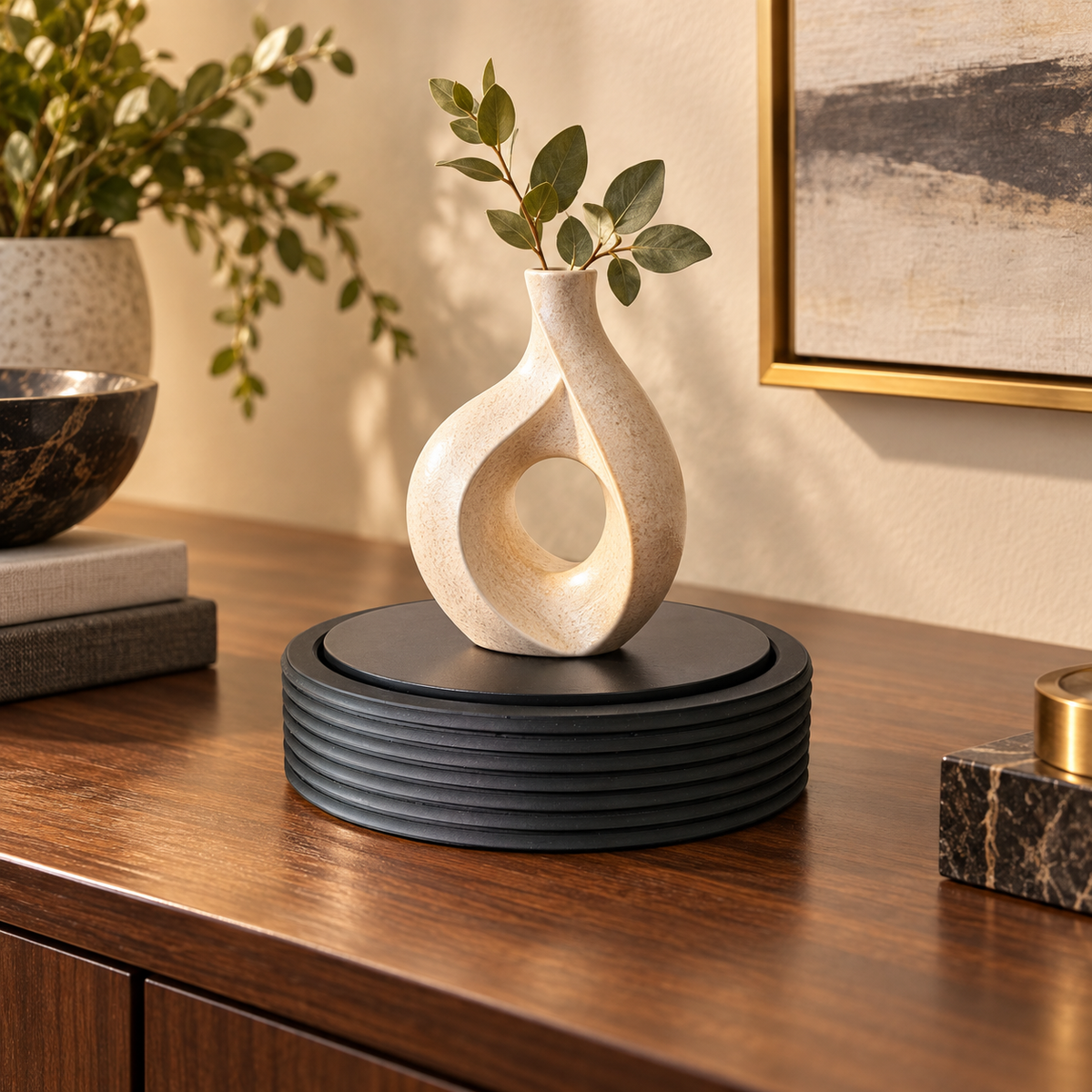 Decorative Rotating Art Display Turntable with Remote