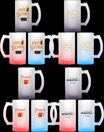 After Hours Frosted 16oz Vintage Beer Mugs