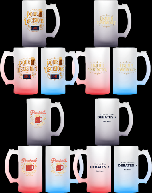 After Hours Frosted 16oz Vintage Beer Mugs