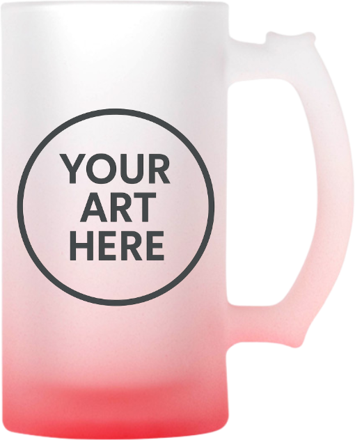 Custom Frosted Glass Beer Mugs Personalized 16oz