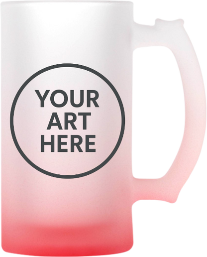 Custom Frosted Glass Beer Mugs Personalized 16oz