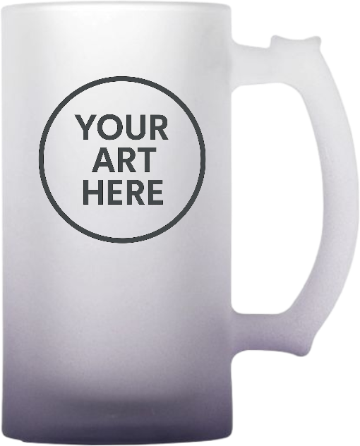 Custom Frosted Glass Beer Mugs Personalized 16oz
