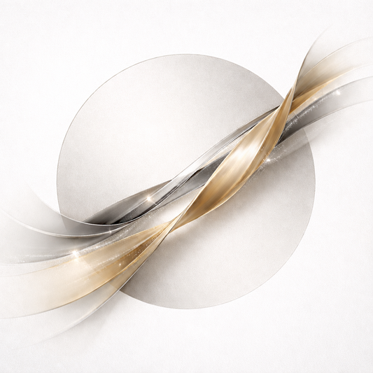 Balance in Motion – Alloy | Modern Silver & Gold Abstract Wall Art