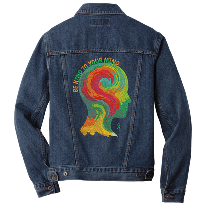 Be Kind to Your Mind – Men’s Embroidered Denim Jacket