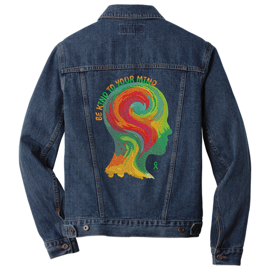 Be Kind to Your Mind – Men’s Embroidered Denim Jacket