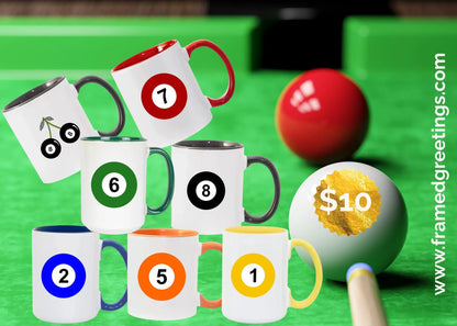 Mugs for the Pool Shark - Framed Greetings