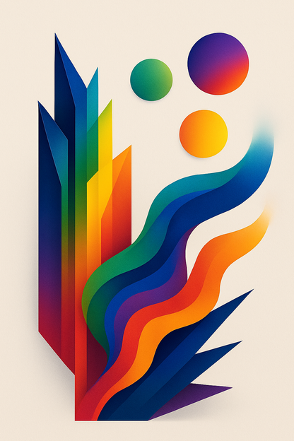 Prism Uprising – Bold Vertical Abstract Wall Art in ROYGBIV