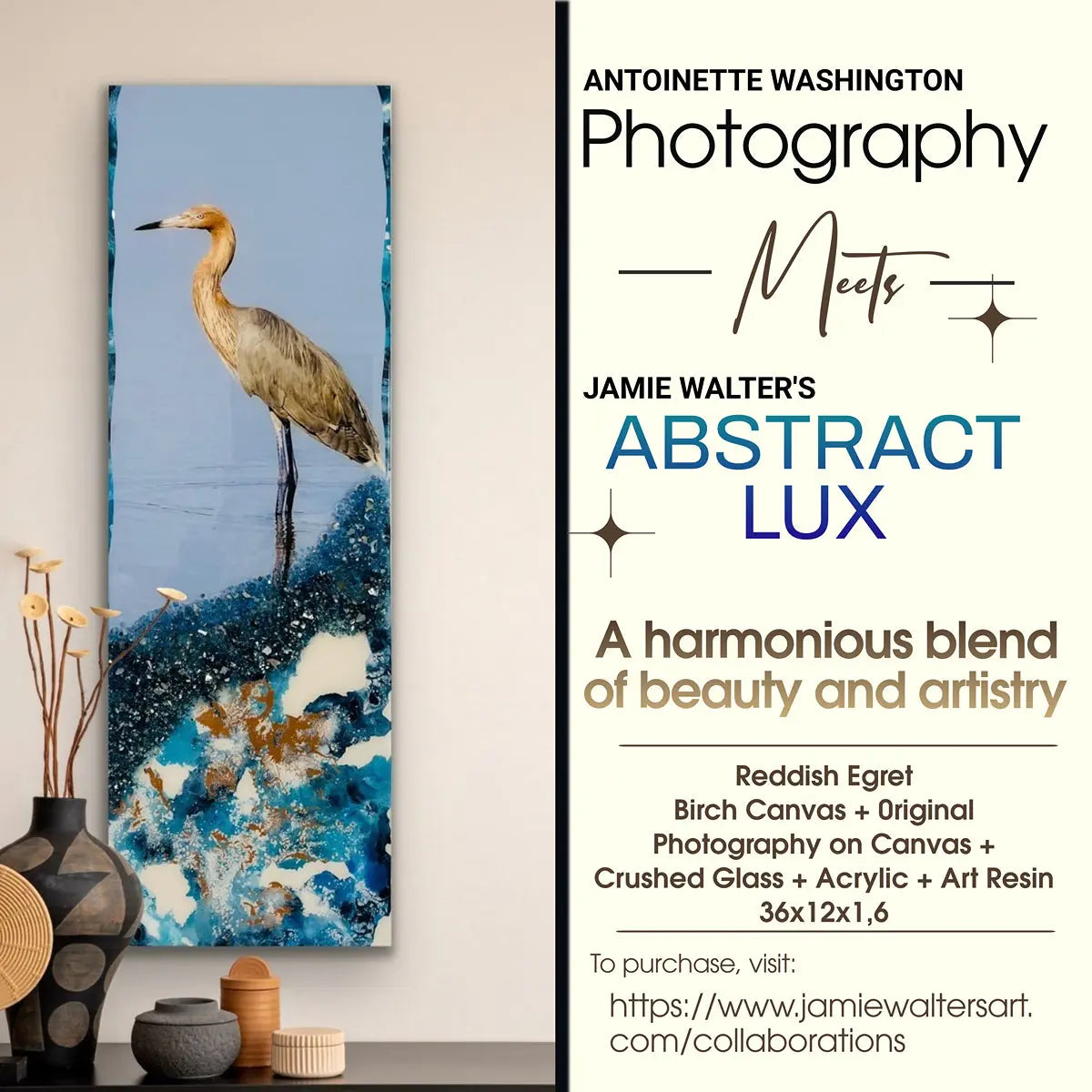 Wild Luxe Collab - Reddish Egret Antoinette Washington Photography