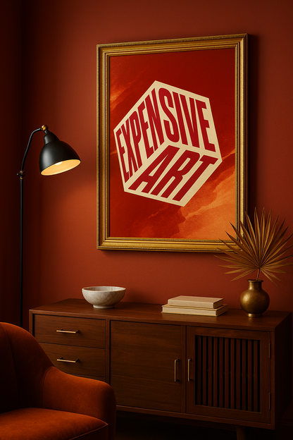 Expensive Art - Bold Statement Art Crimson & Cream Edition