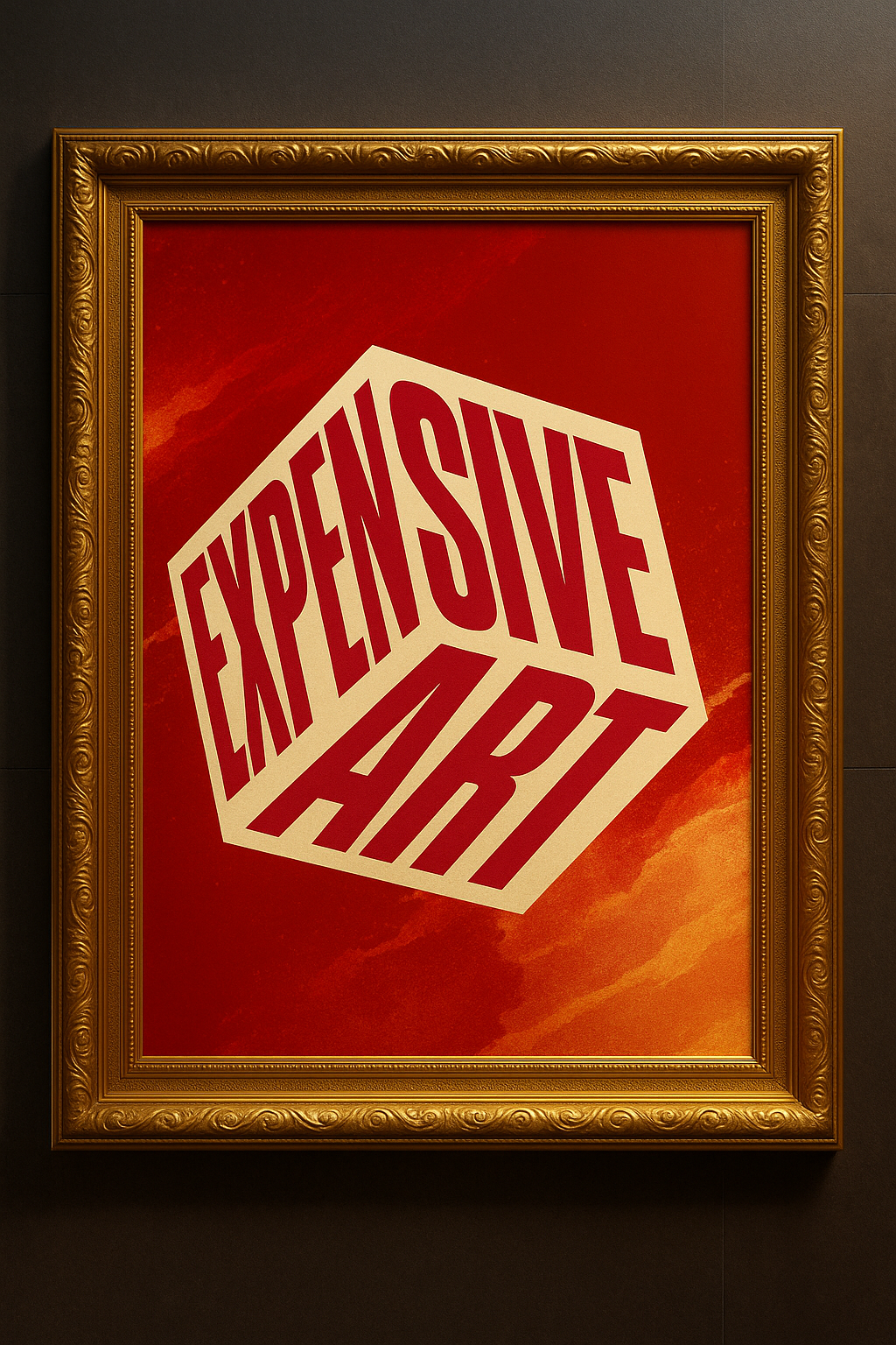 Expensive Art - Bold Statement Art Crimson & Cream Edition