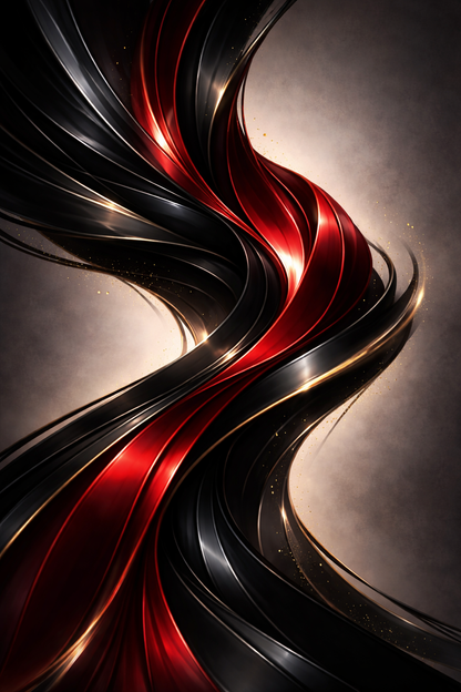Dominion in Red | Luxury Abstract Ribbon Wall Art