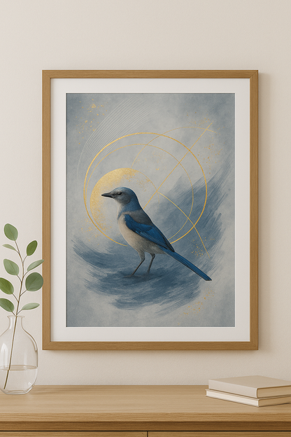 Echoes in Blue – Mixed Media Wall Art Print