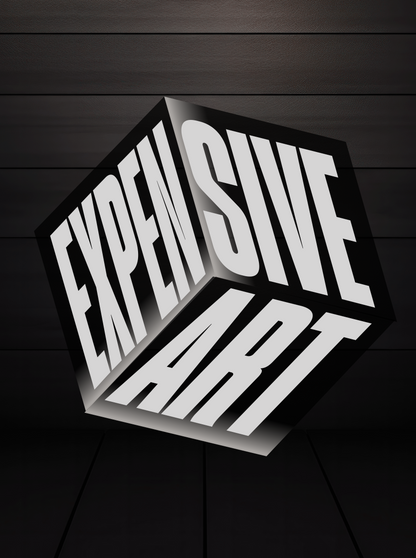 Framed Greetings Expensive Art - Bold Statement Poster Wall Art (Black Edition) Aluminum-Photo-Panel-14x11