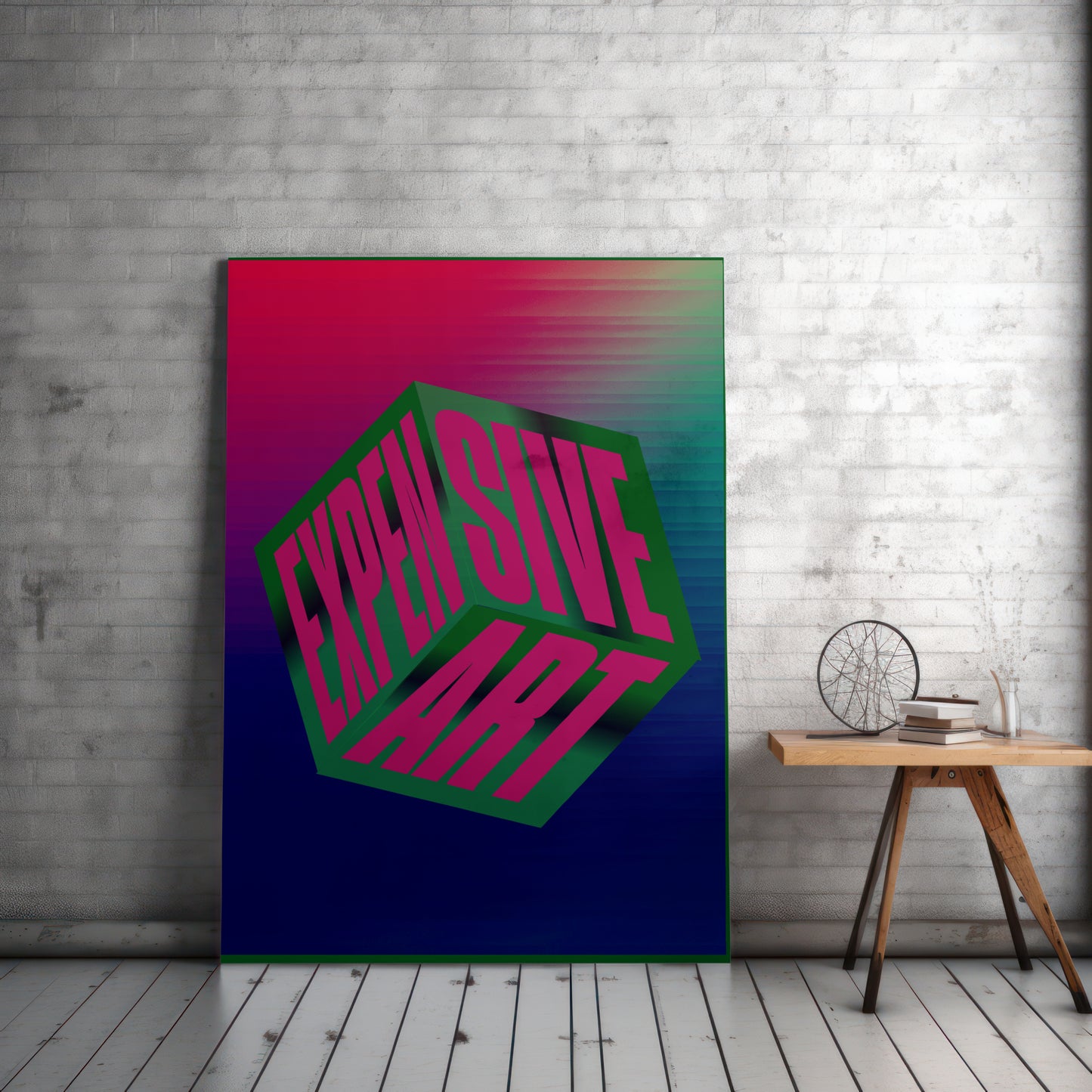 Framed Greetings Expensive Art - Bold Statement Poster Wall Art (Pink & Green Edition) 