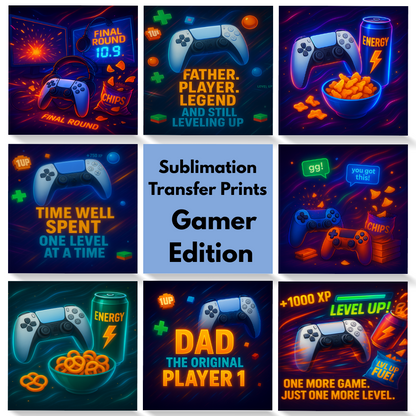 Gamer Edition – Sublimation Prints for Tumbler, Mug & Art Projects
