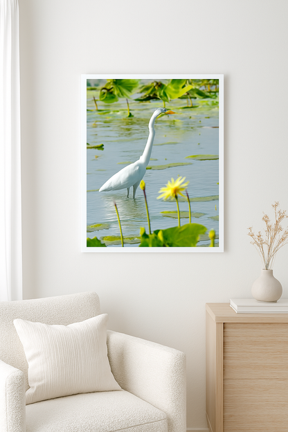 Grace in the Garden – Great White Egret