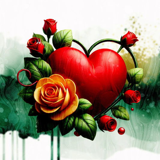 Heart in Roses Wall Art Decor Framed Greetings