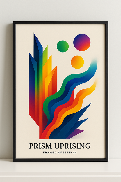 Prism Uprising – Bold Vertical Abstract Wall Art in ROYGBIV