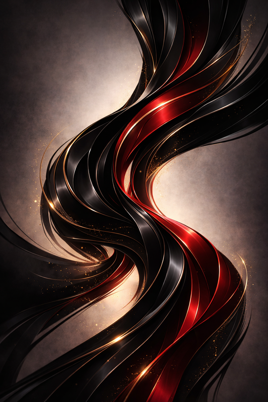 Sovereign in Black | Luxury Abstract Ribbon Wall Art