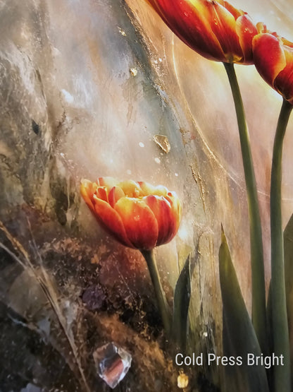 Standing in Warmth – Mixed Media Fine Art Print