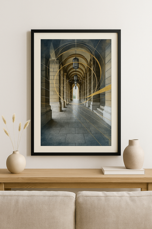 Symmetry of Thought – Mixed Media Architecture Art Print
