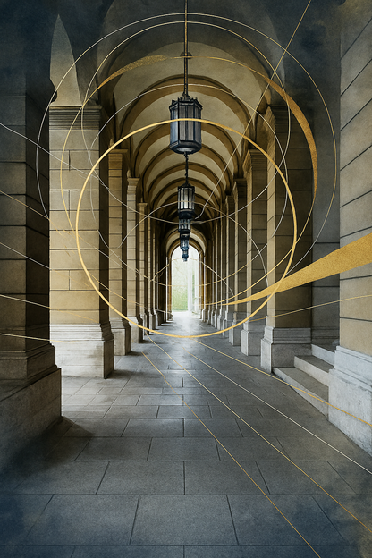 Symmetry of Thought – Mixed Media Architecture Art Print