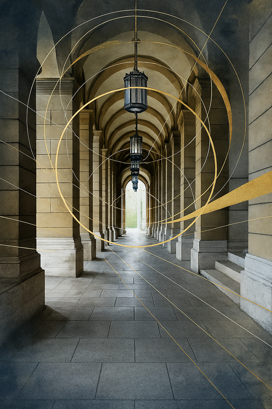 Symmetry of Thought – Mixed Media Architecture Art Print