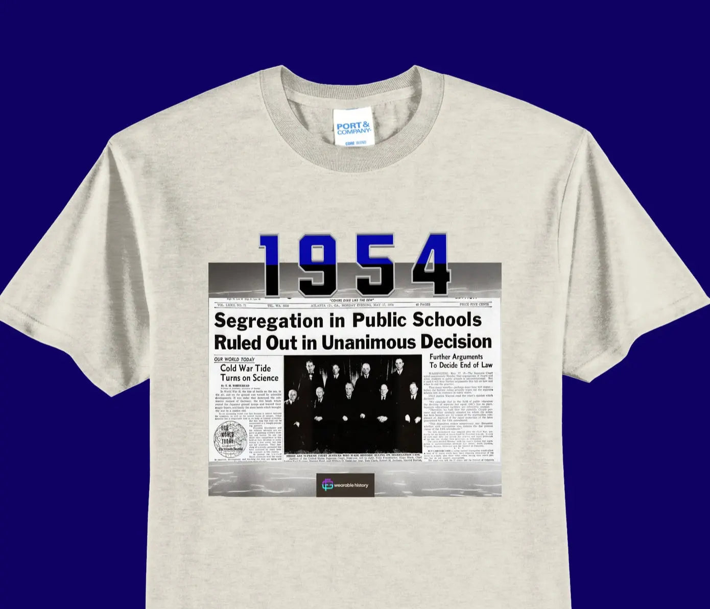 Front of 1954 Brown V Board Tshirt