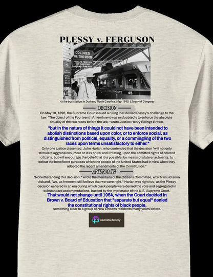 [BACK] 1896 - Plessy v. Ferguson T-Shirt - Framed Greetings