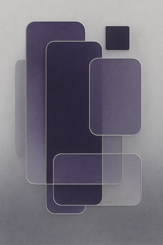 Weightless Intention – Purple and Gray Minimalist Abstract Wall Art
