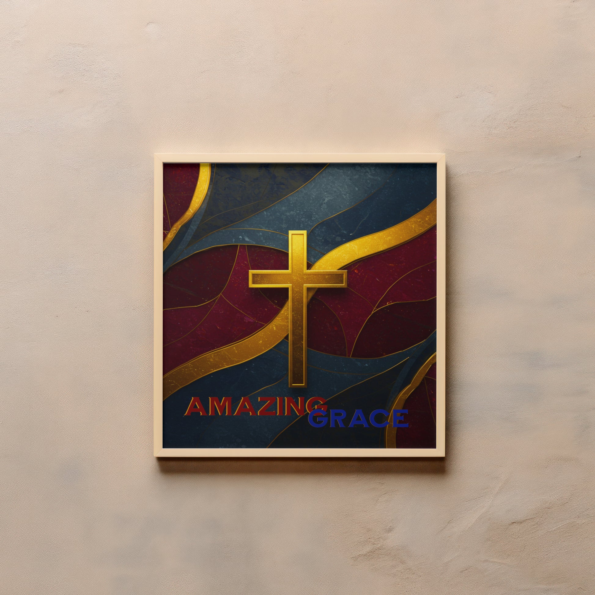 Framed Greetings Amazing Grace – Fine Art Print Aluminum-Photo-Panel-24x24