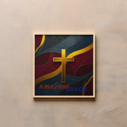 Framed Greetings Amazing Grace – Fine Art Print Aluminum-Photo-Panel-24x24