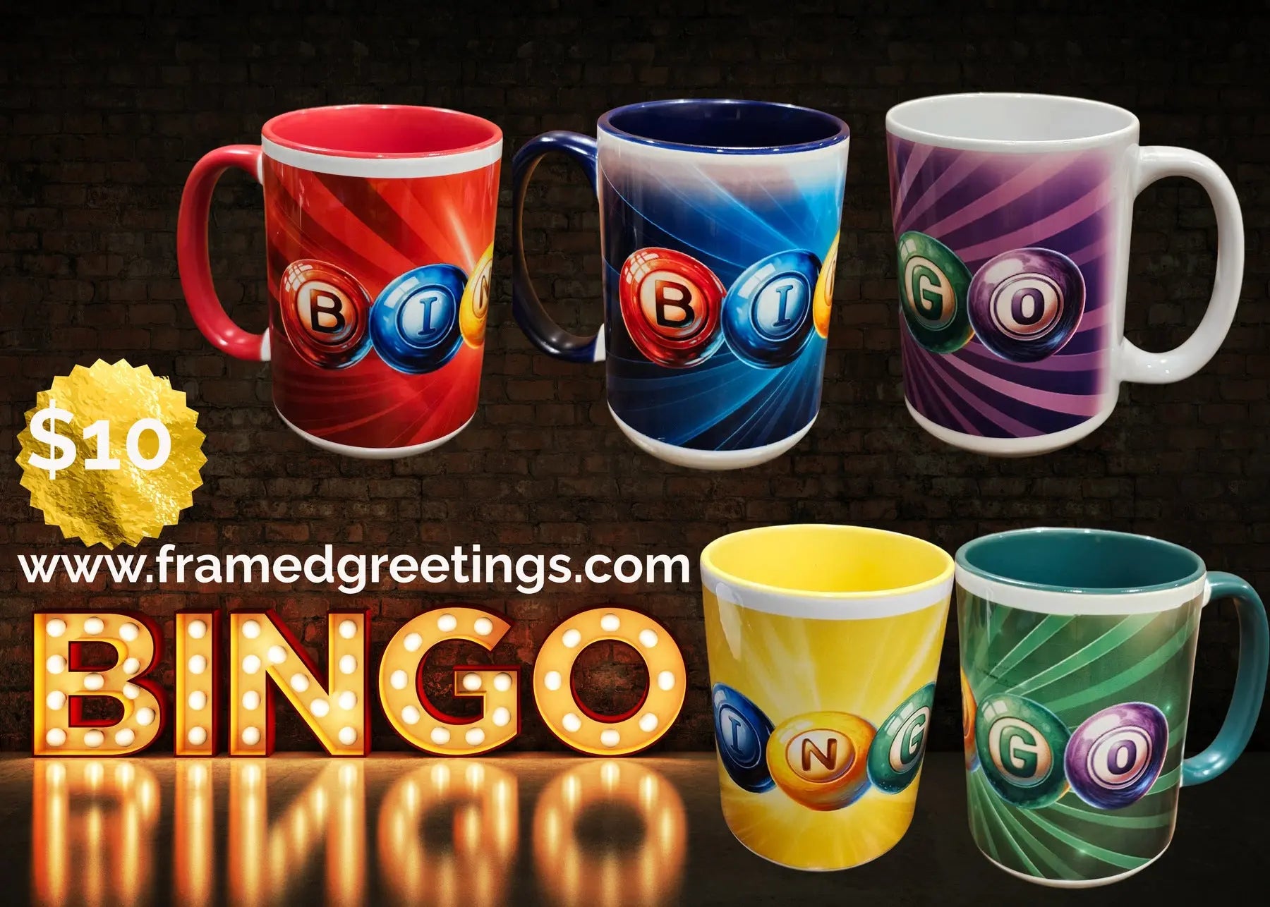 Mugs for Bingo Lovers - Framed Greetings