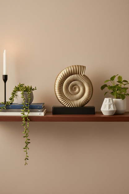 Ammonite Sculpture | Contemporary Fossil-Inspired Statement Decor