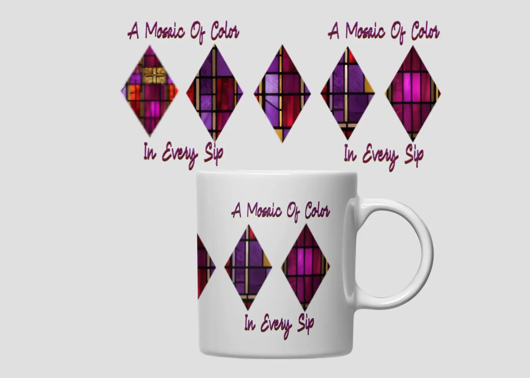 Mugs Mosaics of Color Framed Greetings