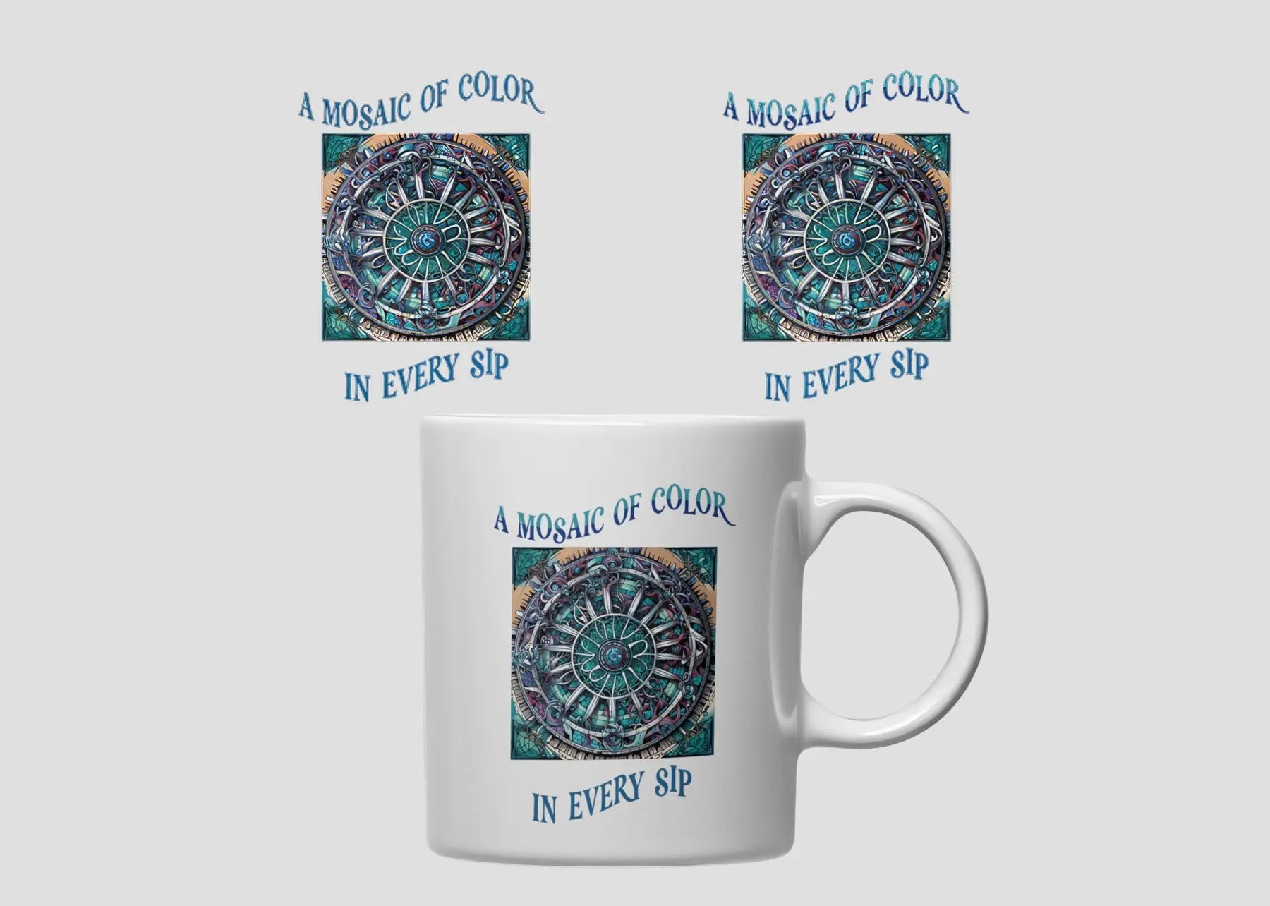Mugs Mosaics of Color Framed Greetings