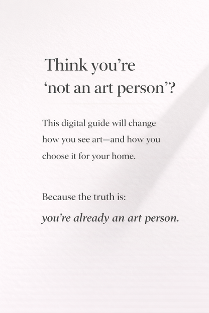 Text on a white background promoting a digital guide about art appreciation.