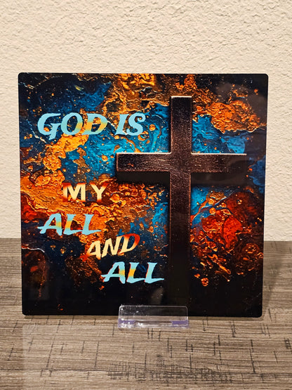 Framed Greetings God Is My All and All – Fine Art Print 
