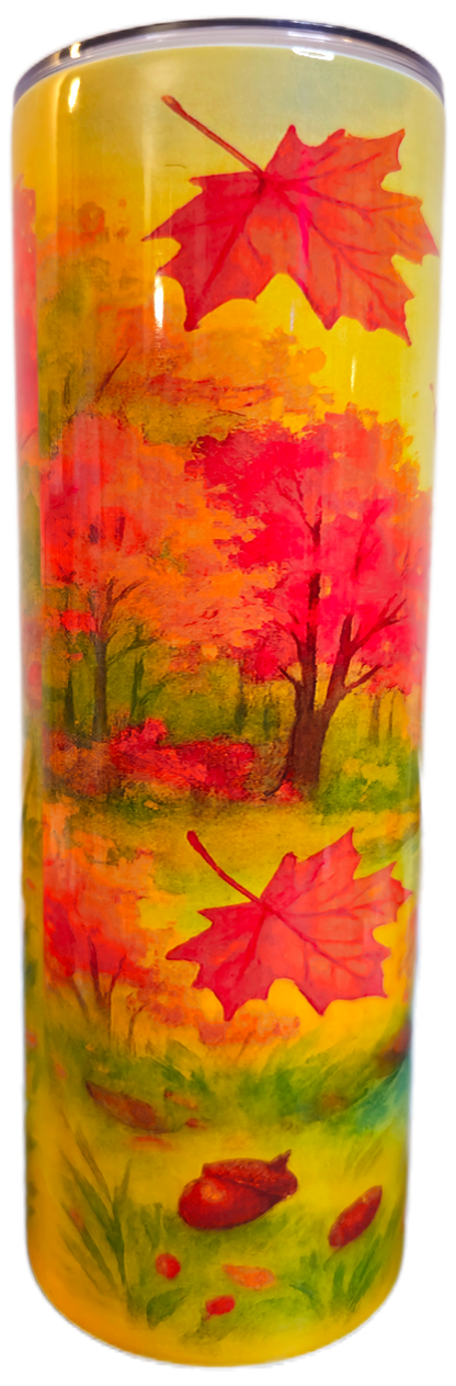 Fall Landscape Tumbler – Autumn River Glow