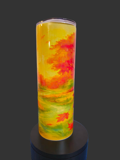 Fall Landscape Tumbler – Autumn River Glow