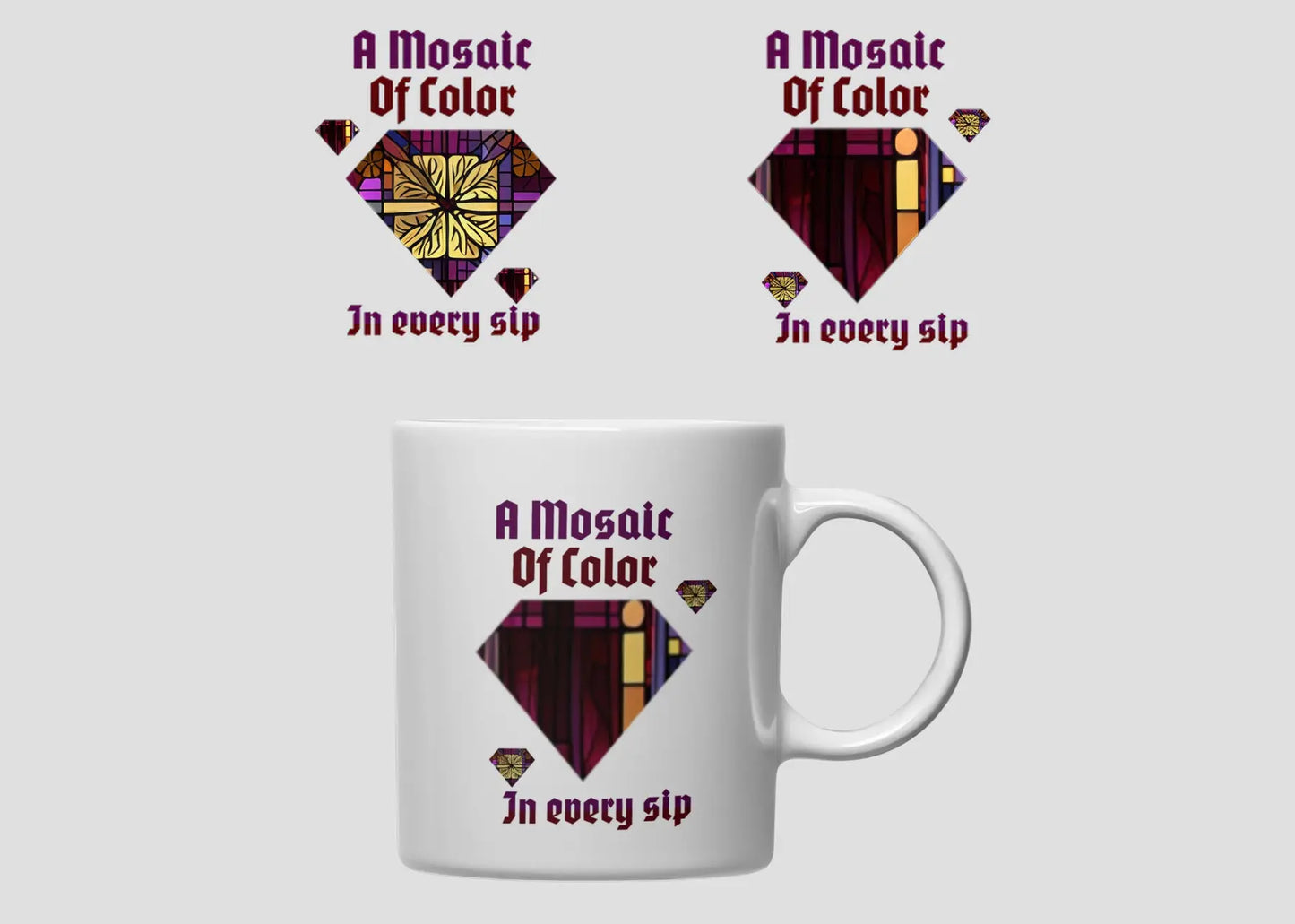 Mugs Mosaics of Color Framed Greetings